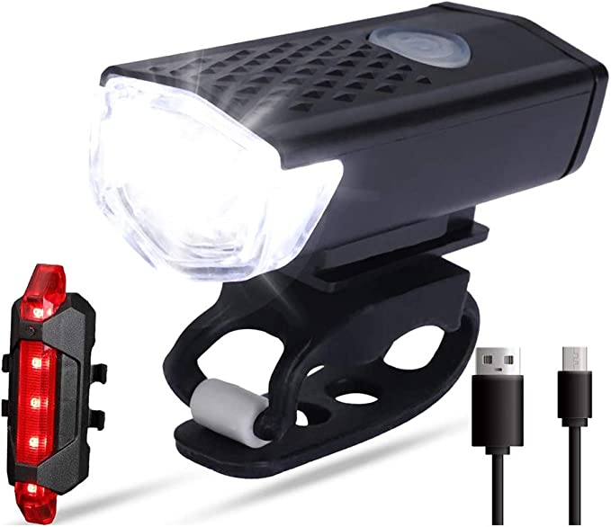 HEITIGN Luz traseira de farol de bicicleta de LED recarregavel por USB a prova dagua conjunto de luz traseira de bicicleta a prova dagua alto brilho luz traseira de farol de 3 modos de luz para andar