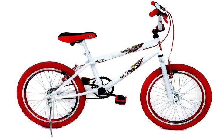 Bicicleta Aro 20 Bmx Cross Freestyle Aero Branco com vermelho edited